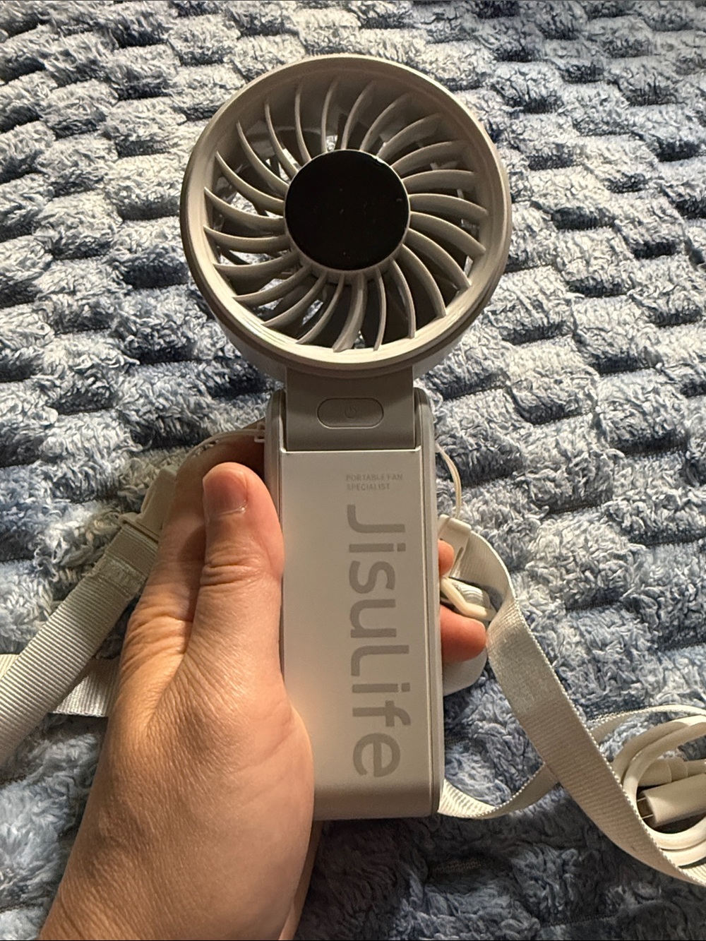 JisuLife Portable Handheld Fan in Light Gray